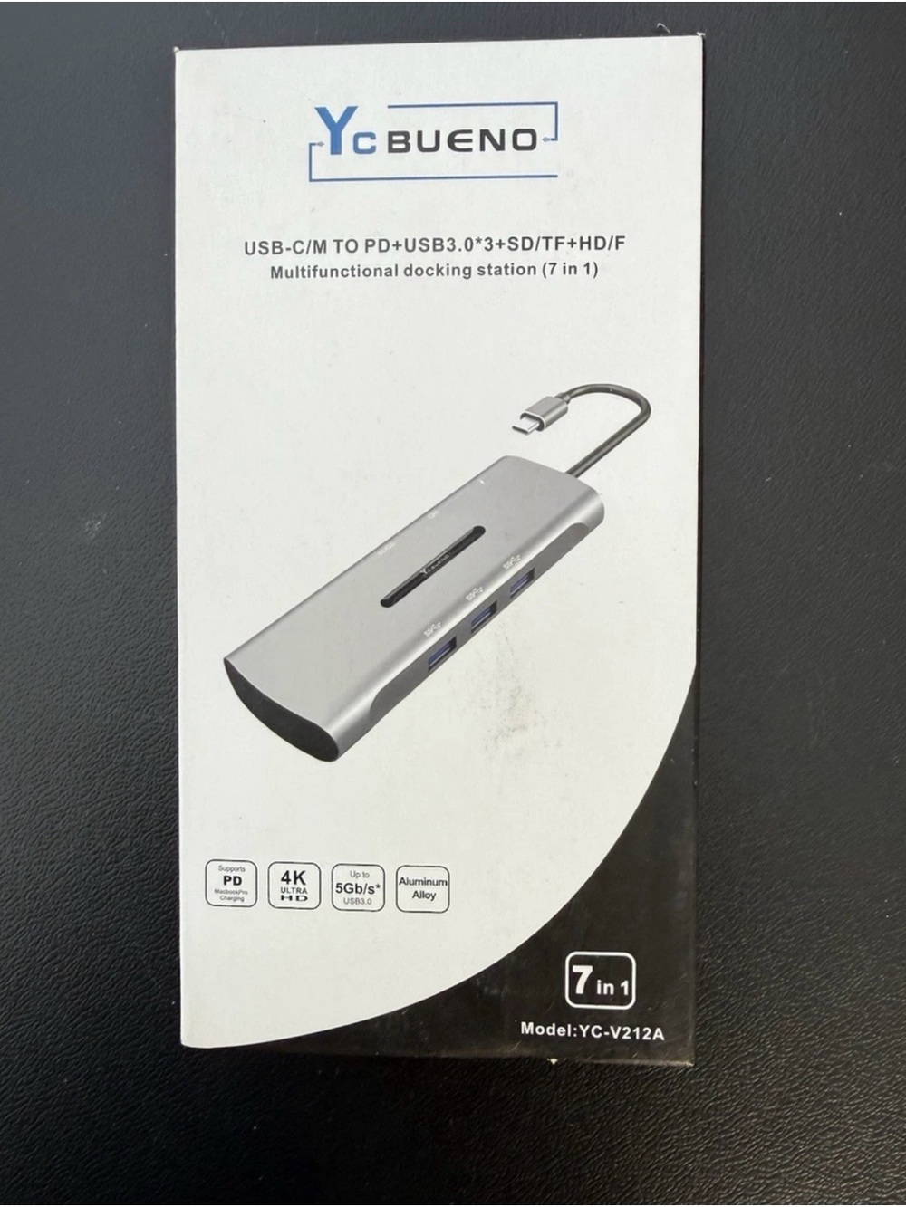 Bueno 7-in-1 USB-C Hub Docking Station - Silver